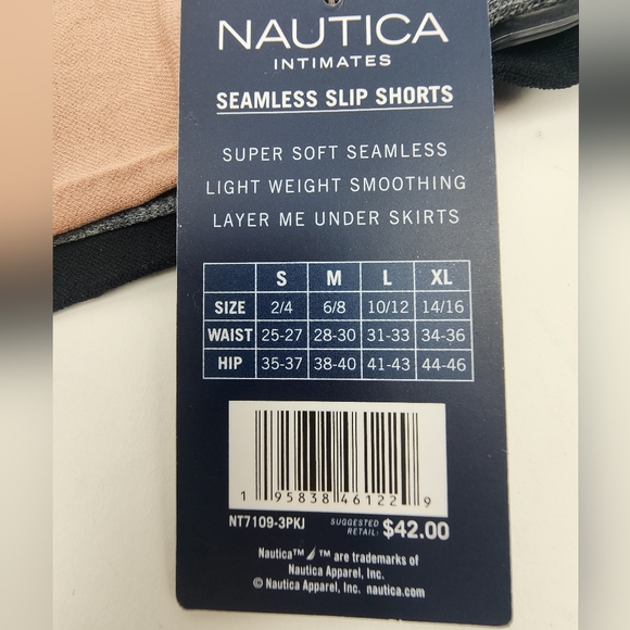 NAUTICA Seamless Slip Shorts Super Soft Light Weight Smoothing 3 Pack New - Picture 4 of 4
